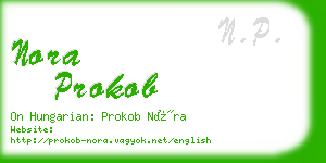 nora prokob business card